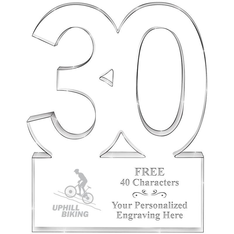 6" 30 YEARS OF SERVICE ACRYLIC