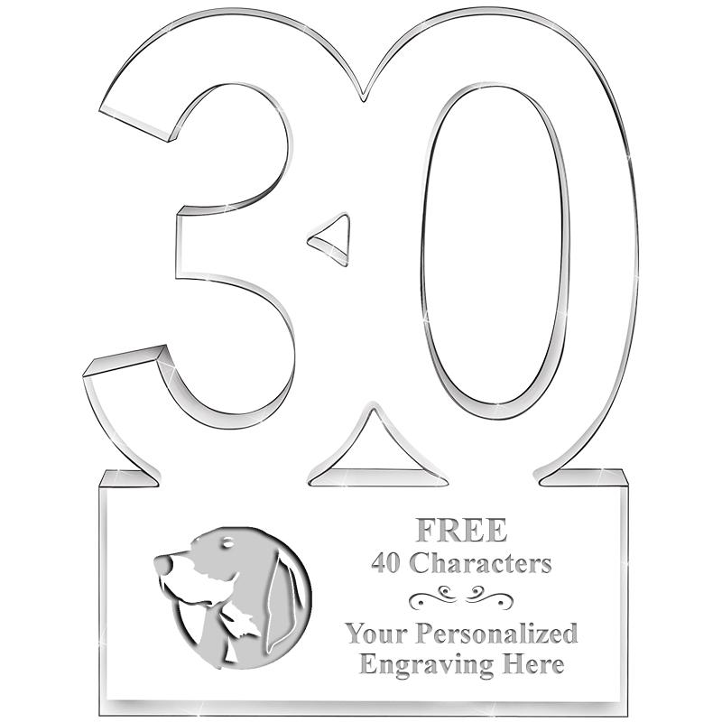 6" 30 YEARS OF SERVICE ACRYLIC