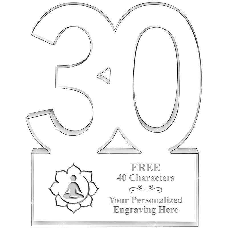 6" 30 YEARS OF SERVICE ACRYLIC