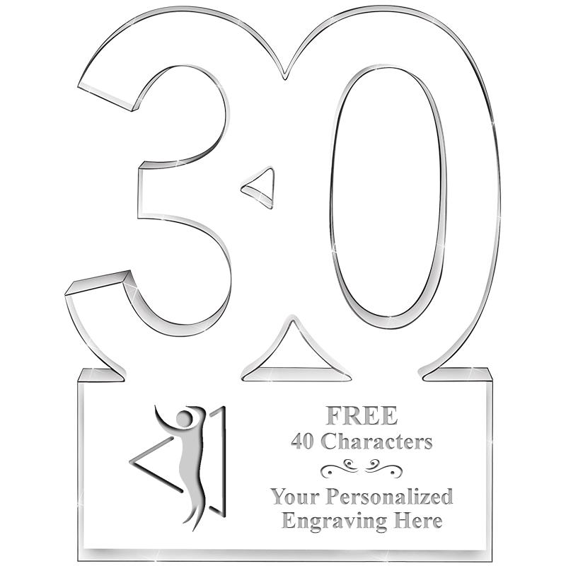 6" 30 YEARS OF SERVICE ACRYLIC