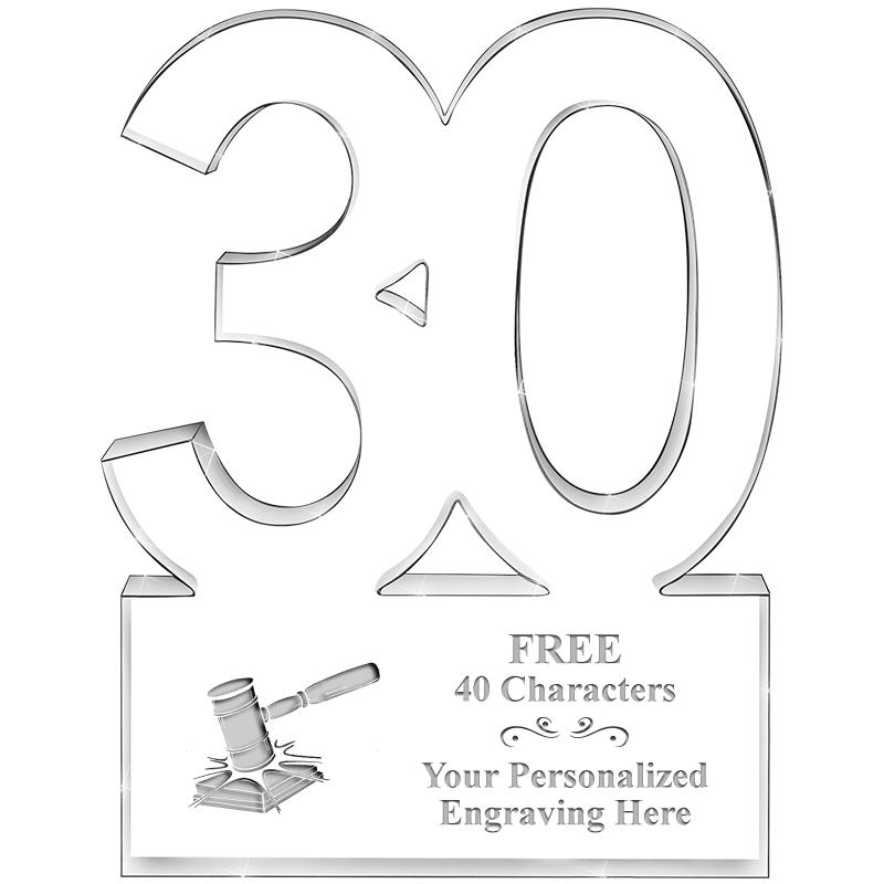 6" 30 YEARS OF SERVICE ACRYLIC