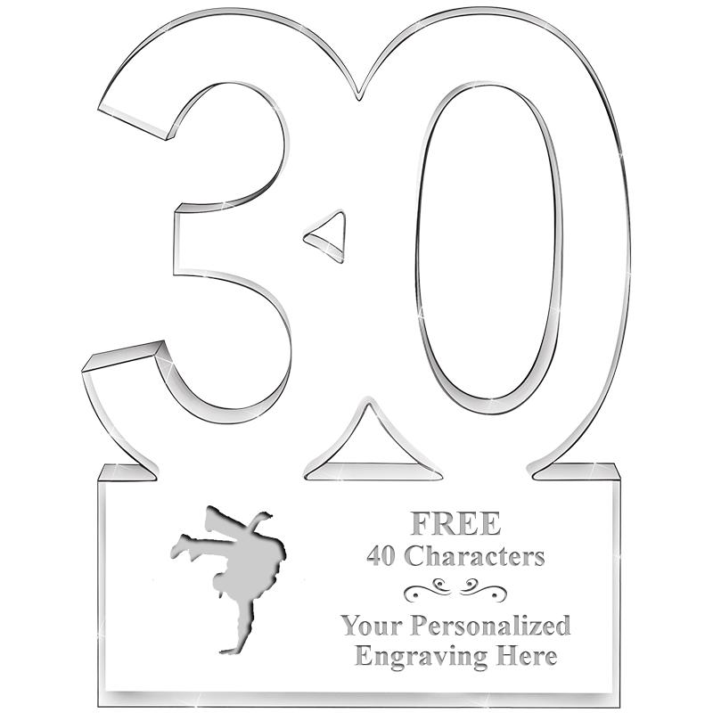 6" 30 YEARS OF SERVICE ACRYLIC