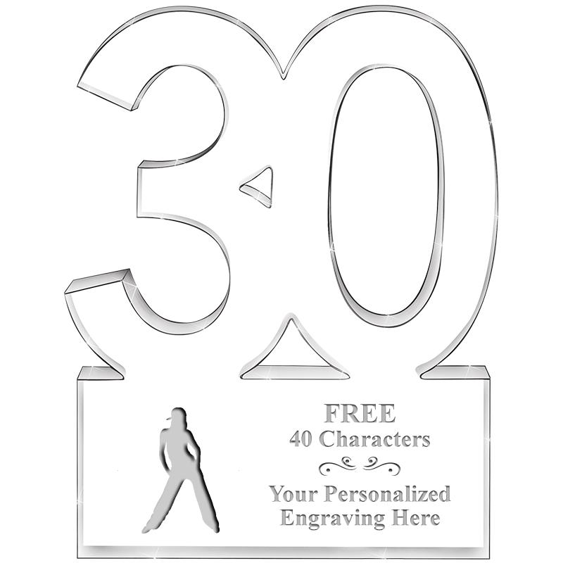 6" 30 YEARS OF SERVICE ACRYLIC