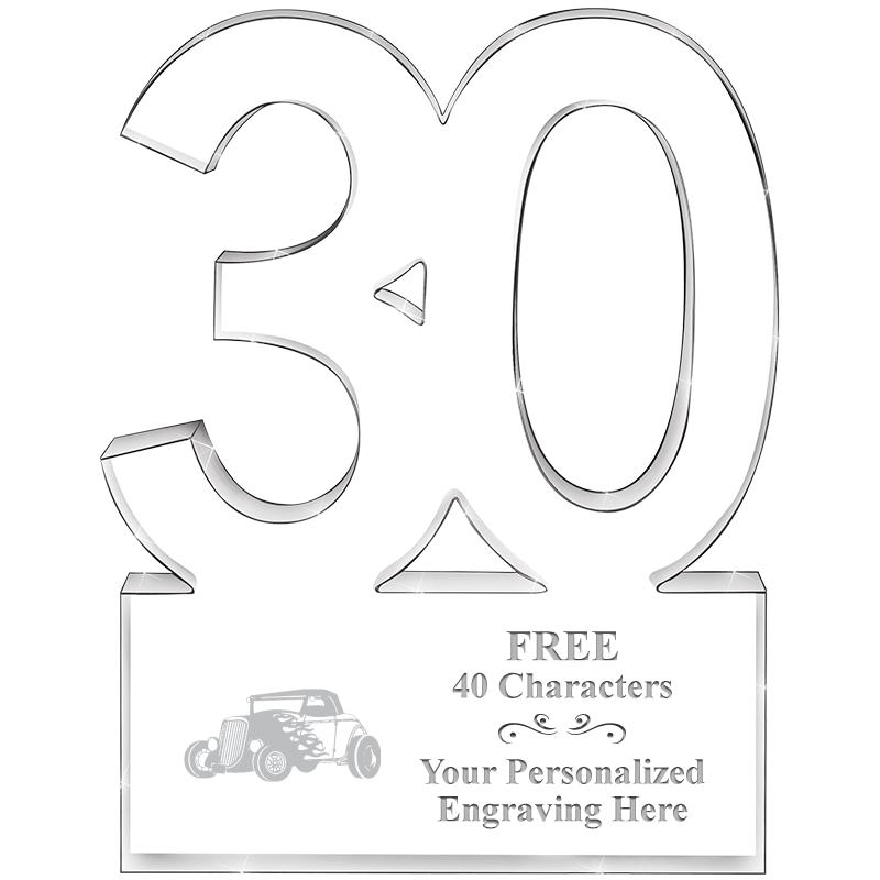 6" 30 YEARS OF SERVICE ACRYLIC