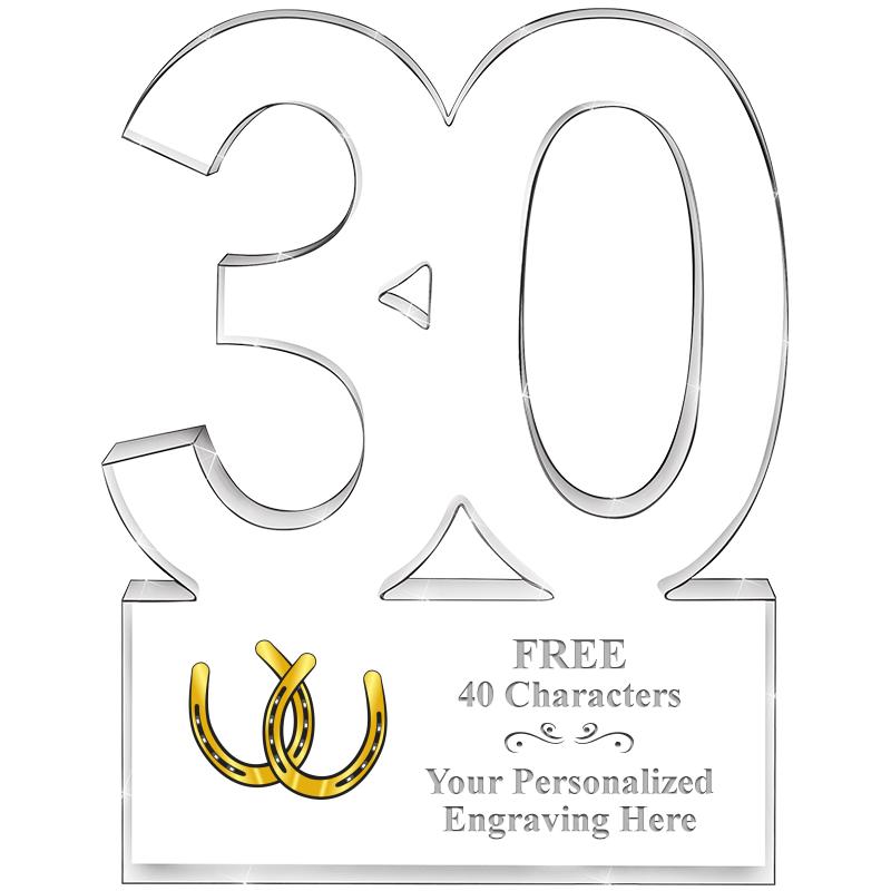 6" 30 YEARS OF SERVICE ACRYLIC