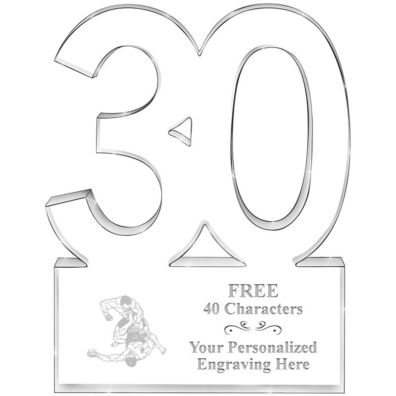 6" 30 YEARS OF SERVICE ACRYLIC