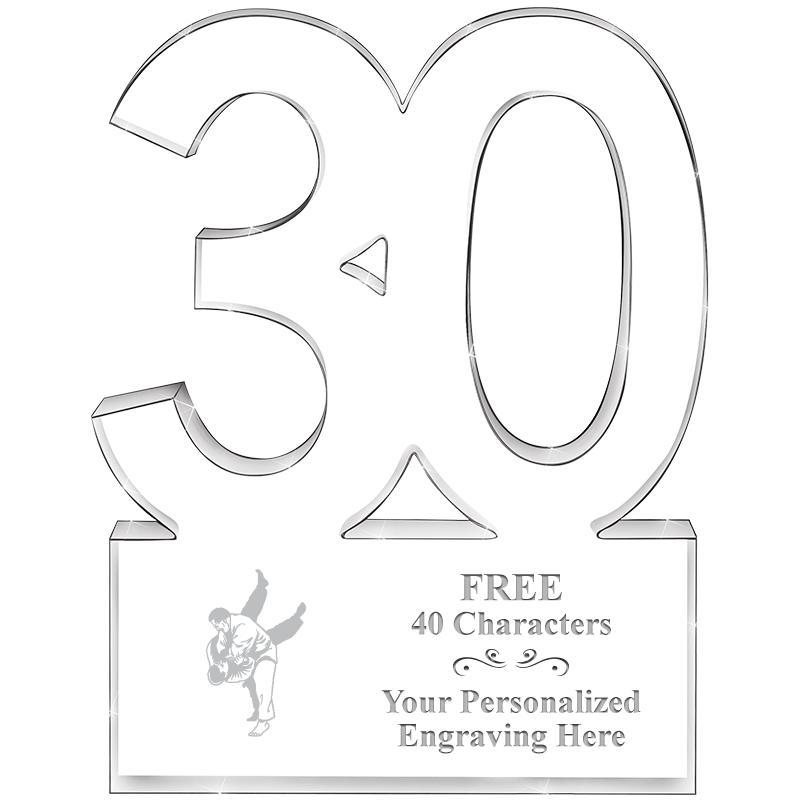 6" 30 YEARS OF SERVICE ACRYLIC