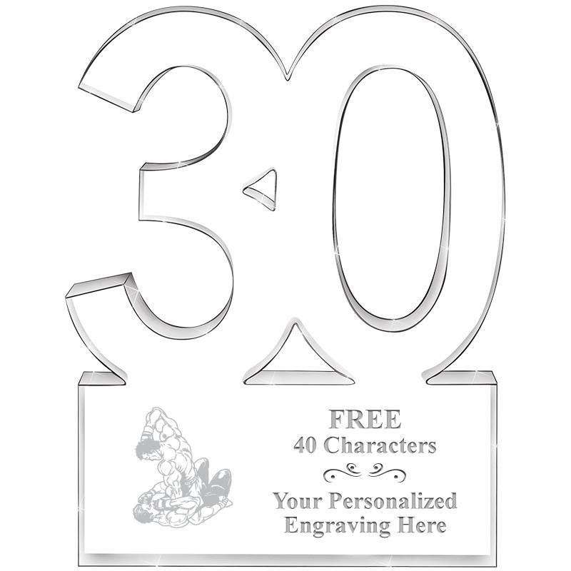 6" 30 YEARS OF SERVICE ACRYLIC