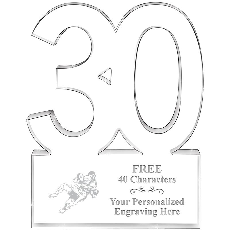 6" 30 YEARS OF SERVICE ACRYLIC