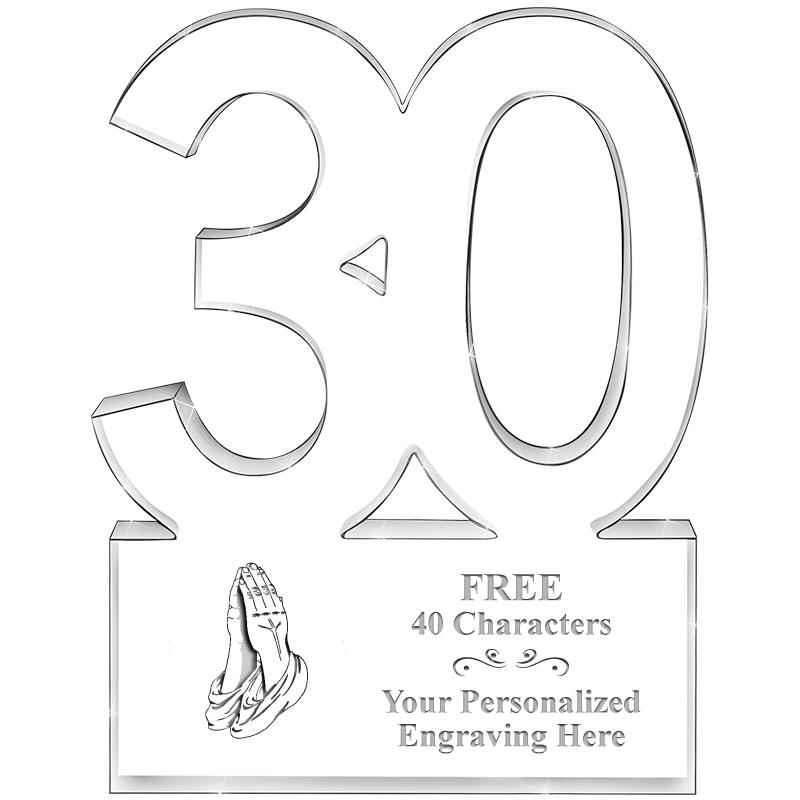 6" 30 YEARS OF SERVICE ACRYLIC