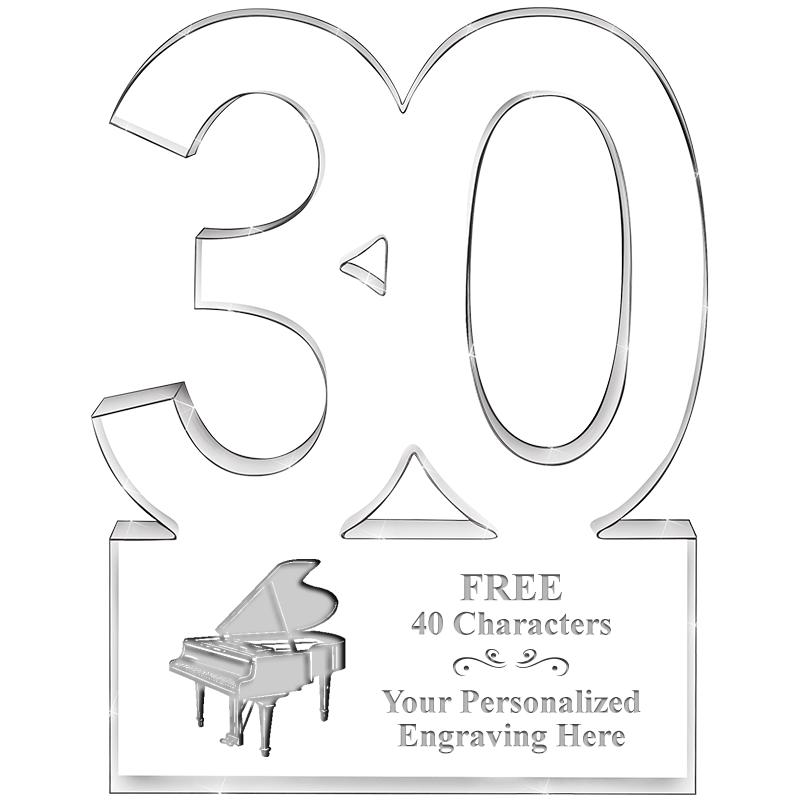 6" 30 YEARS OF SERVICE ACRYLIC