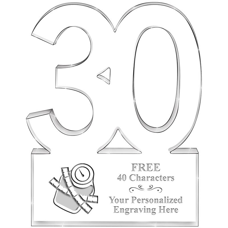 6" 30 YEARS OF SERVICE ACRYLIC