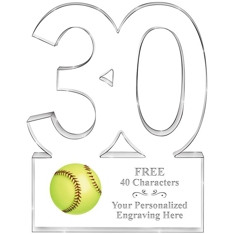 6" 30 YEARS OF SERVICE ACRYLIC