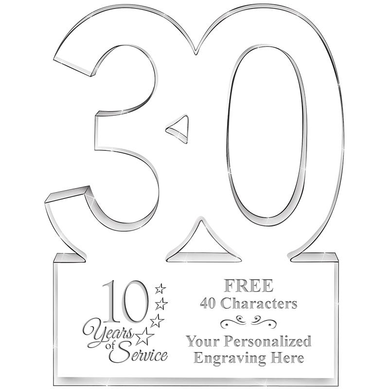 6" 30 YEARS OF SERVICE ACRYLIC
