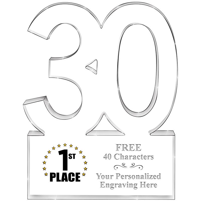 6" 30 YEARS OF SERVICE ACRYLIC