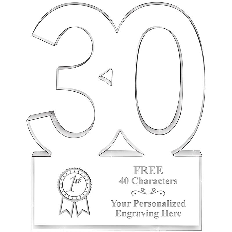 6" 30 YEARS OF SERVICE ACRYLIC