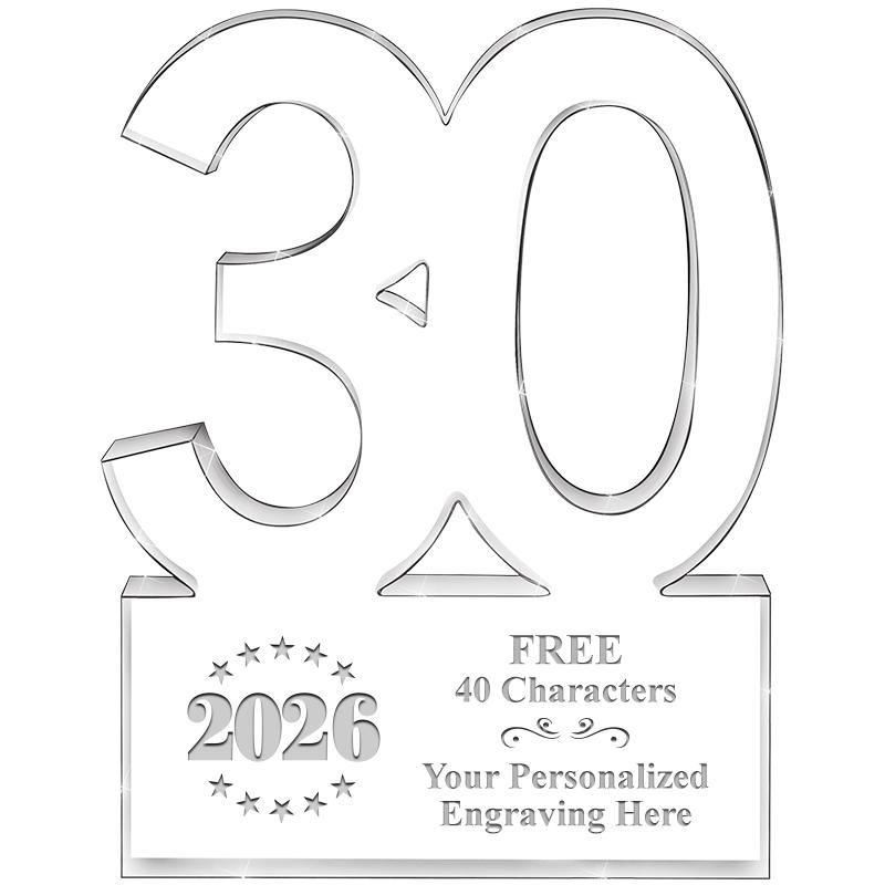 6" 30 YEARS OF SERVICE ACRYLIC