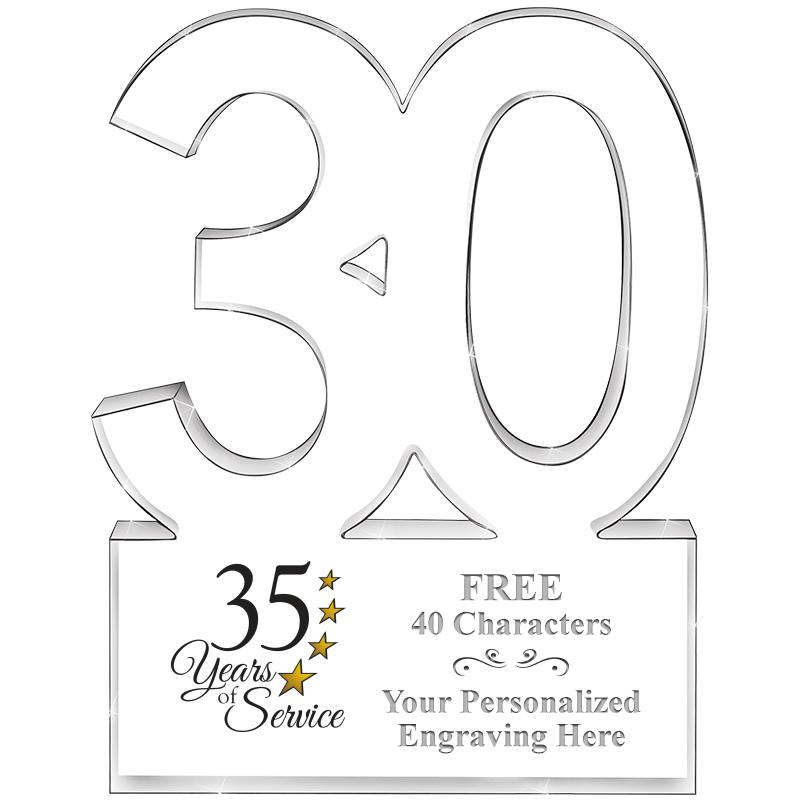 6" 30 YEARS OF SERVICE ACRYLIC