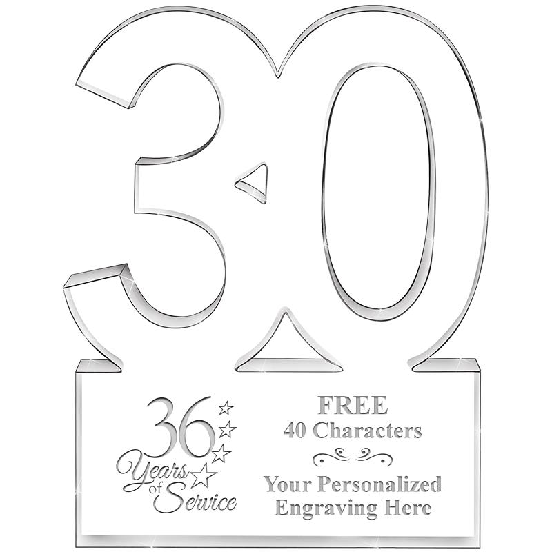 6" 30 YEARS OF SERVICE ACRYLIC