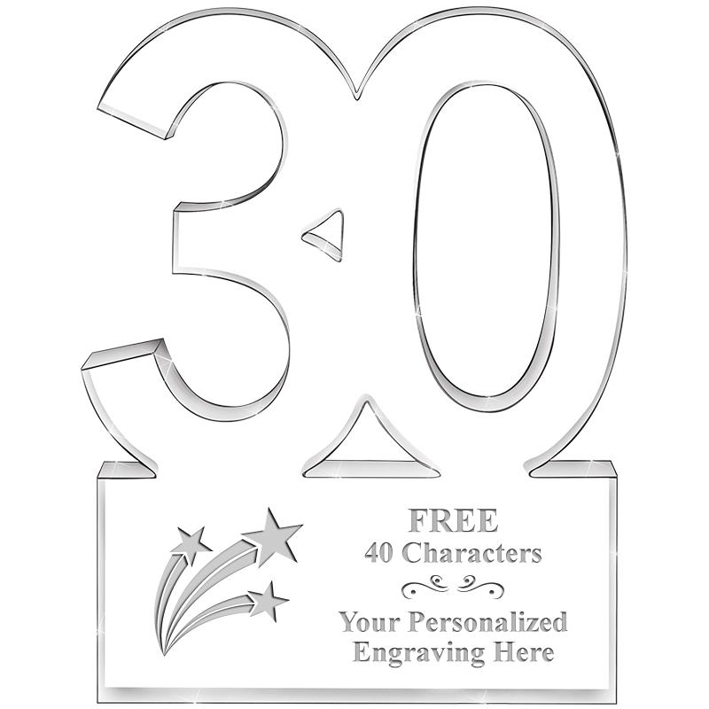 6" 30 YEARS OF SERVICE ACRYLIC