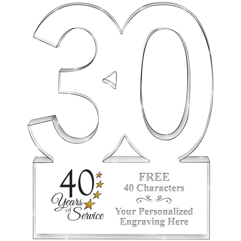 6" 30 YEARS OF SERVICE ACRYLIC