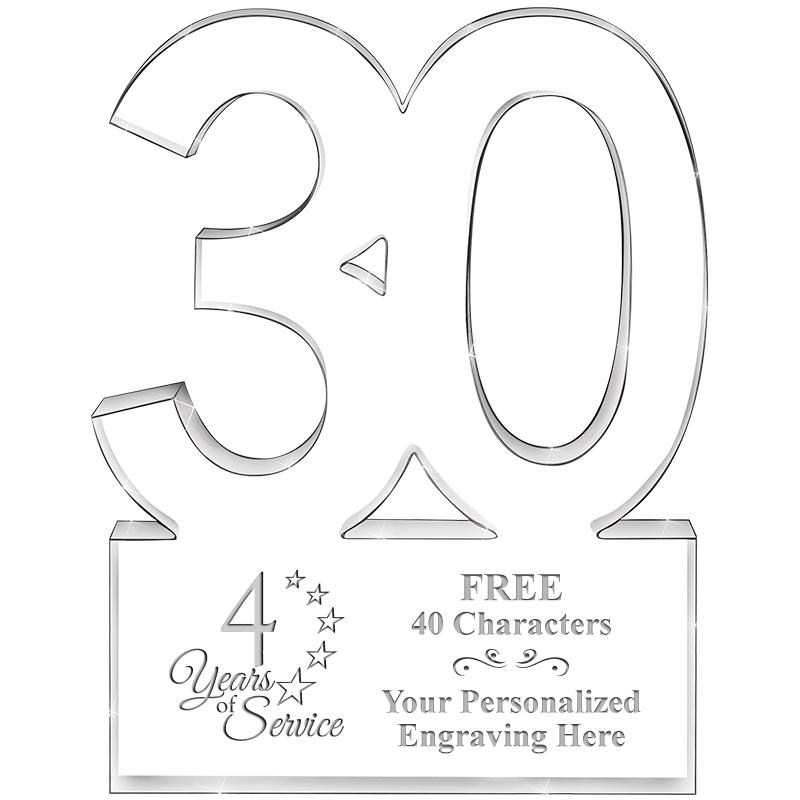 6" 30 YEARS OF SERVICE ACRYLIC
