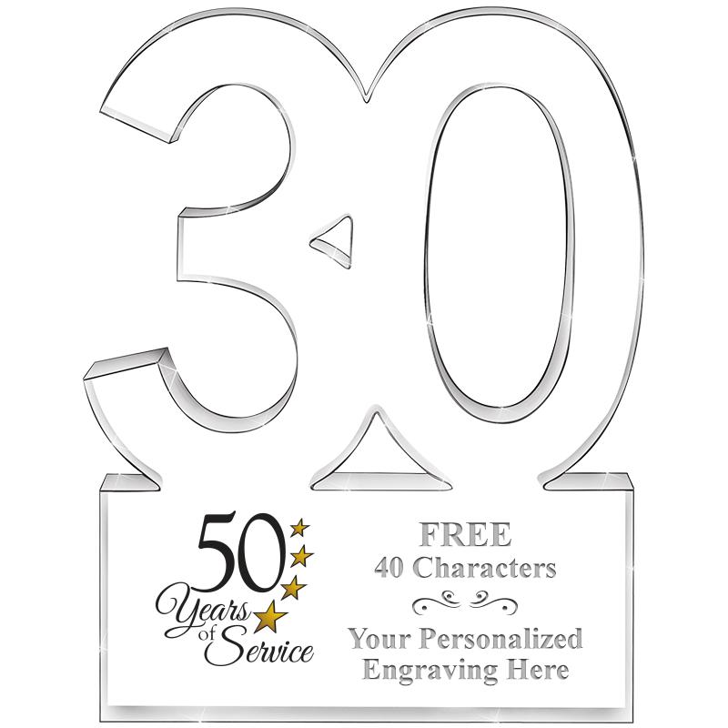 6" 30 YEARS OF SERVICE ACRYLIC