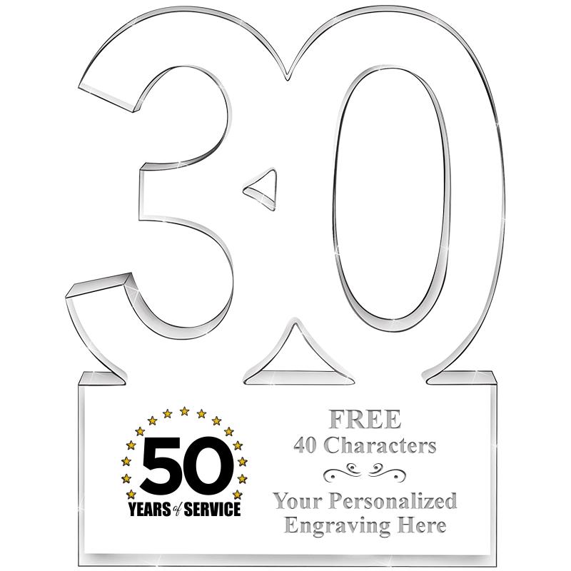 6" 30 YEARS OF SERVICE ACRYLIC