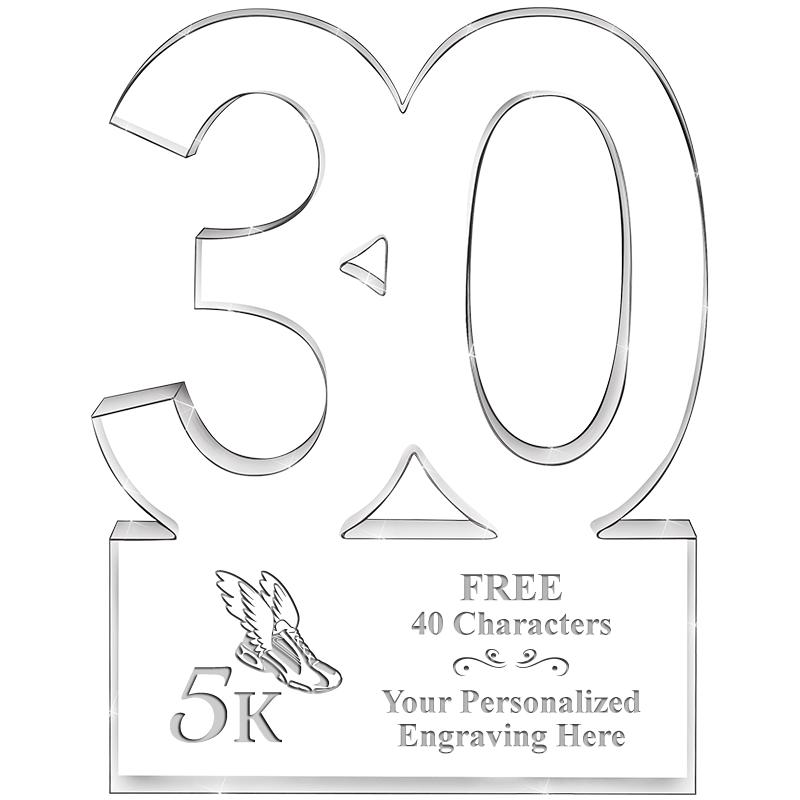 6" 30 YEARS OF SERVICE ACRYLIC