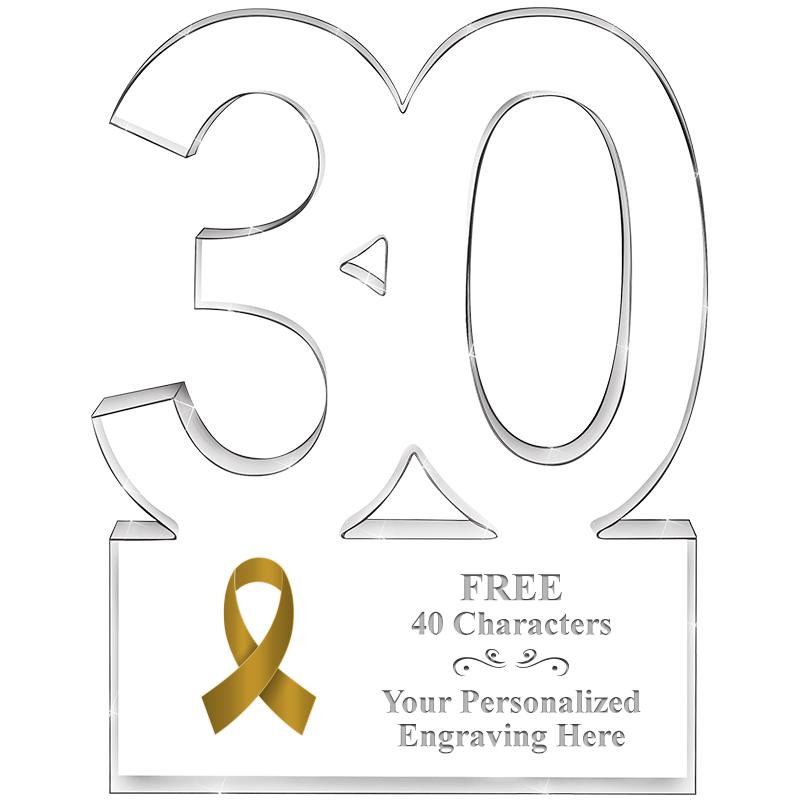 6" 30 YEARS OF SERVICE ACRYLIC