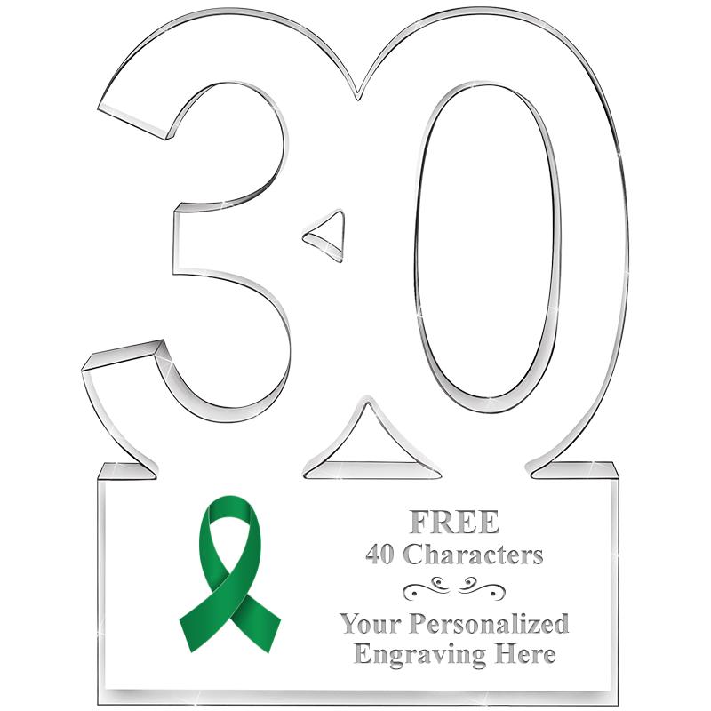 6" 30 YEARS OF SERVICE ACRYLIC