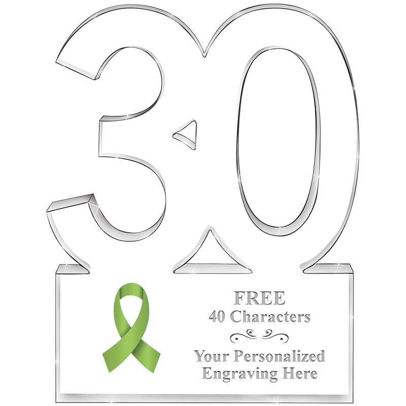 6" 30 YEARS OF SERVICE ACRYLIC