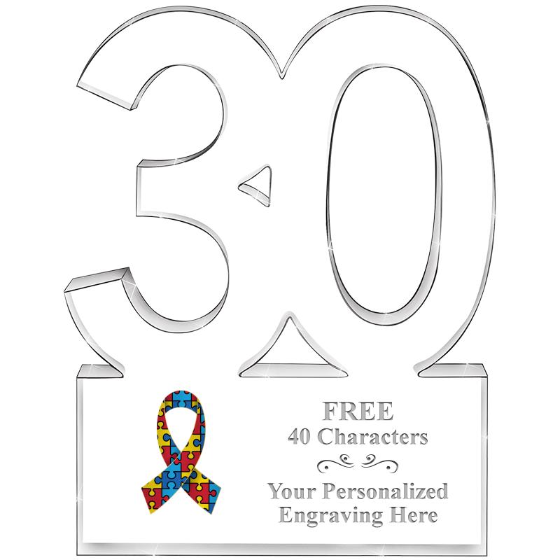 6" 30 YEARS OF SERVICE ACRYLIC