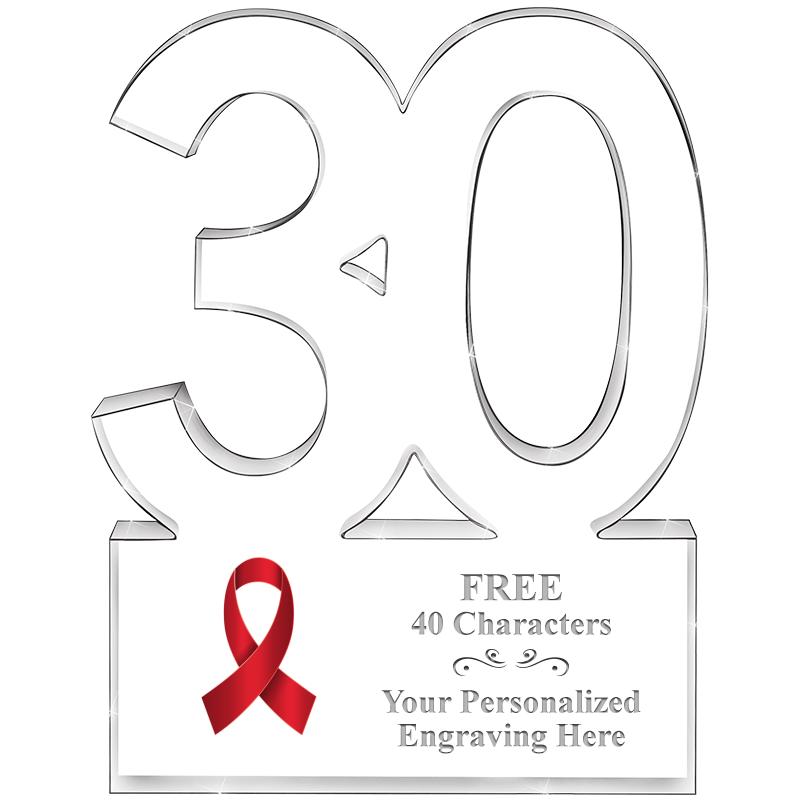 6" 30 YEARS OF SERVICE ACRYLIC