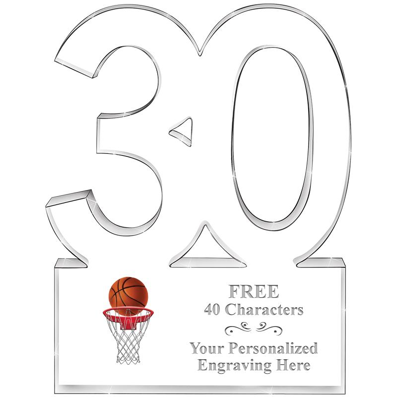 6" 30 YEARS OF SERVICE ACRYLIC