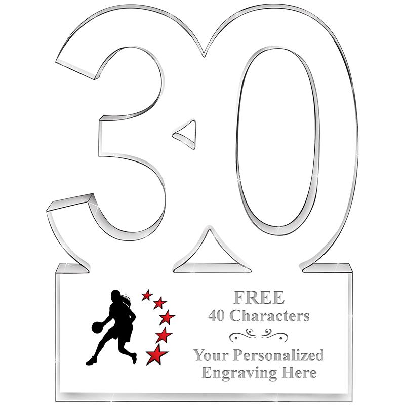 6" 30 YEARS OF SERVICE ACRYLIC