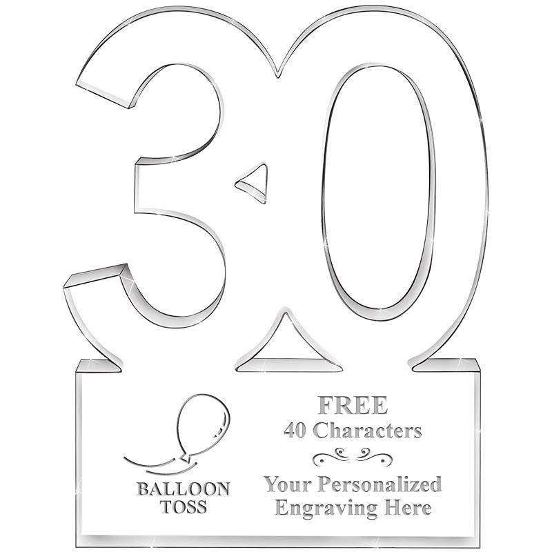 6" 30 YEARS OF SERVICE ACRYLIC