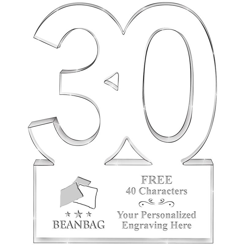 6" 30 YEARS OF SERVICE ACRYLIC