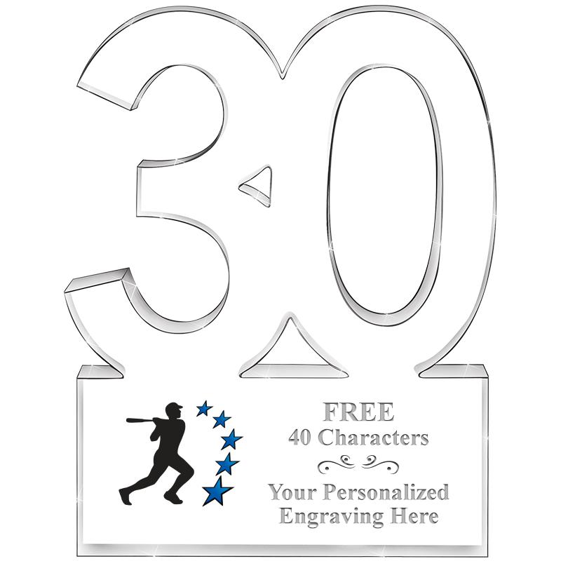 6" 30 YEARS OF SERVICE ACRYLIC