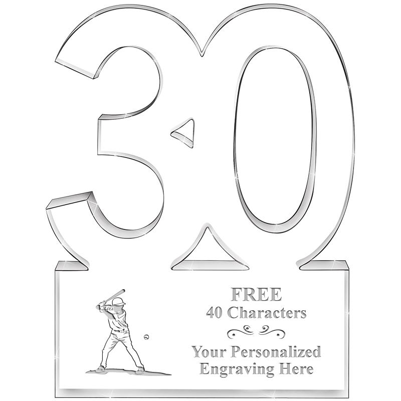 6" 30 YEARS OF SERVICE ACRYLIC