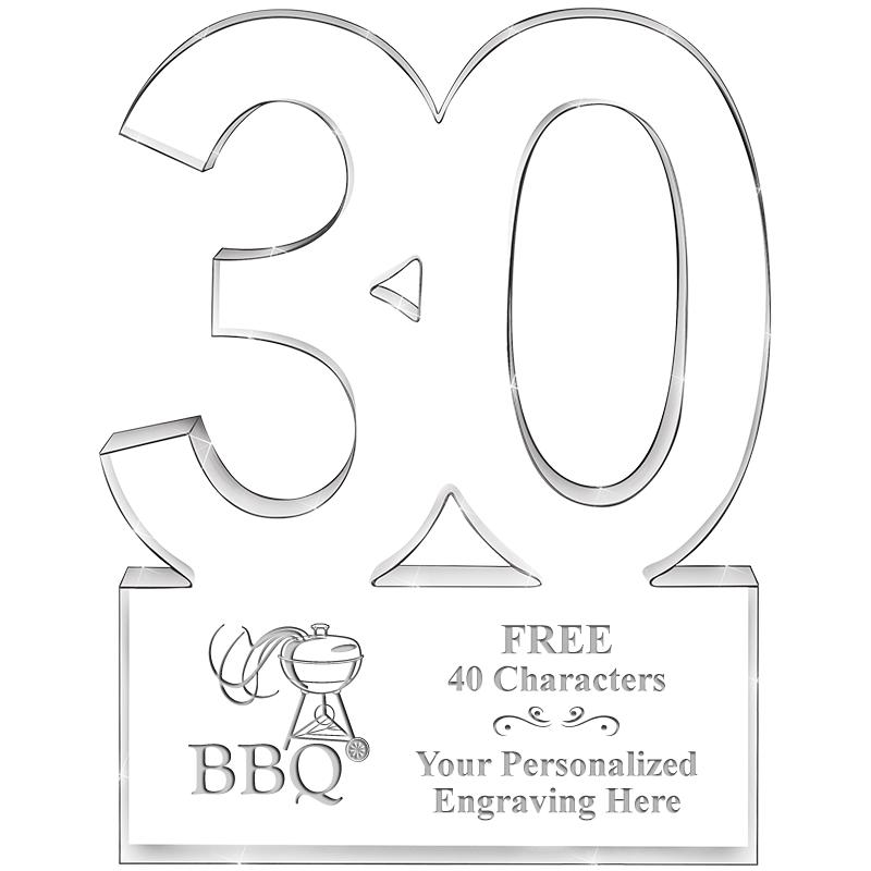 6" 30 YEARS OF SERVICE ACRYLIC