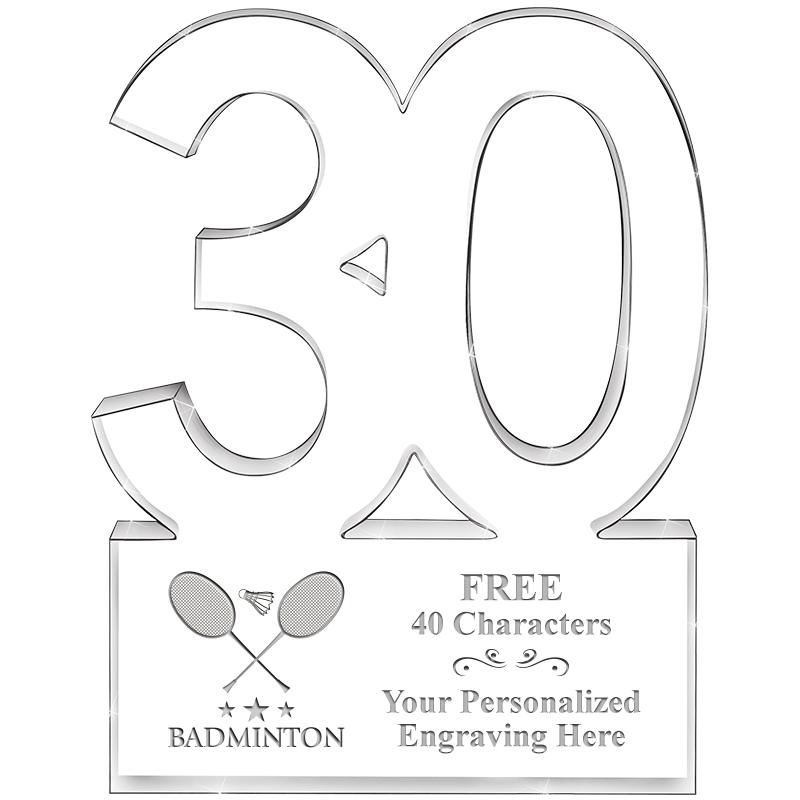 6" 30 YEARS OF SERVICE ACRYLIC