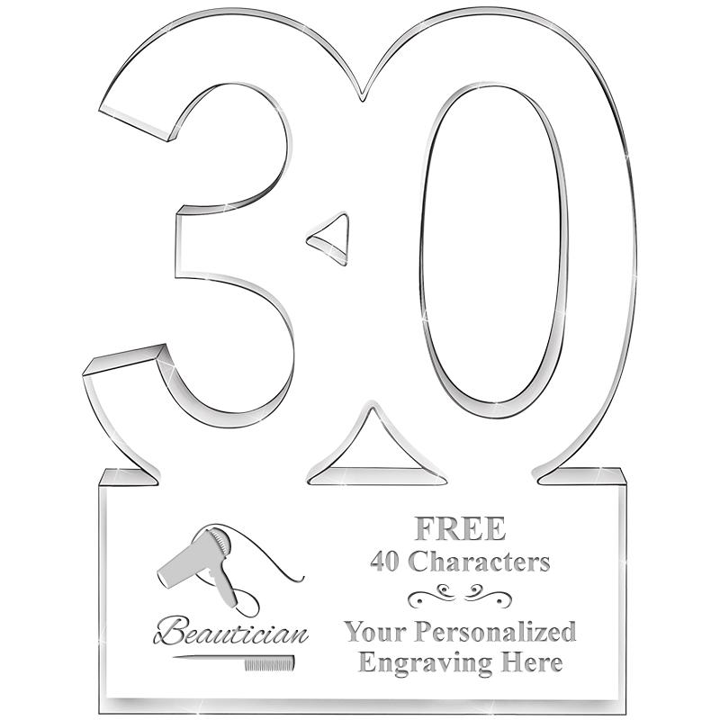 6" 30 YEARS OF SERVICE ACRYLIC