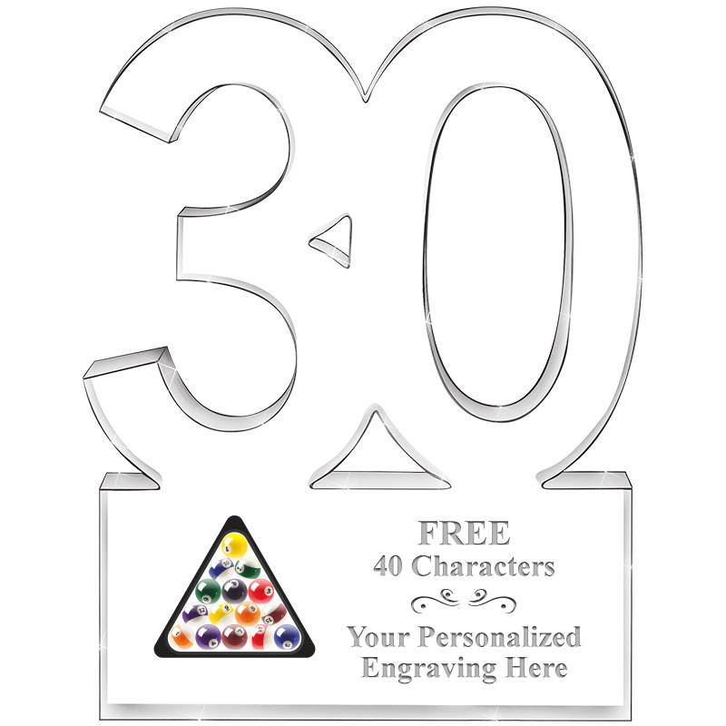 6" 30 YEARS OF SERVICE ACRYLIC