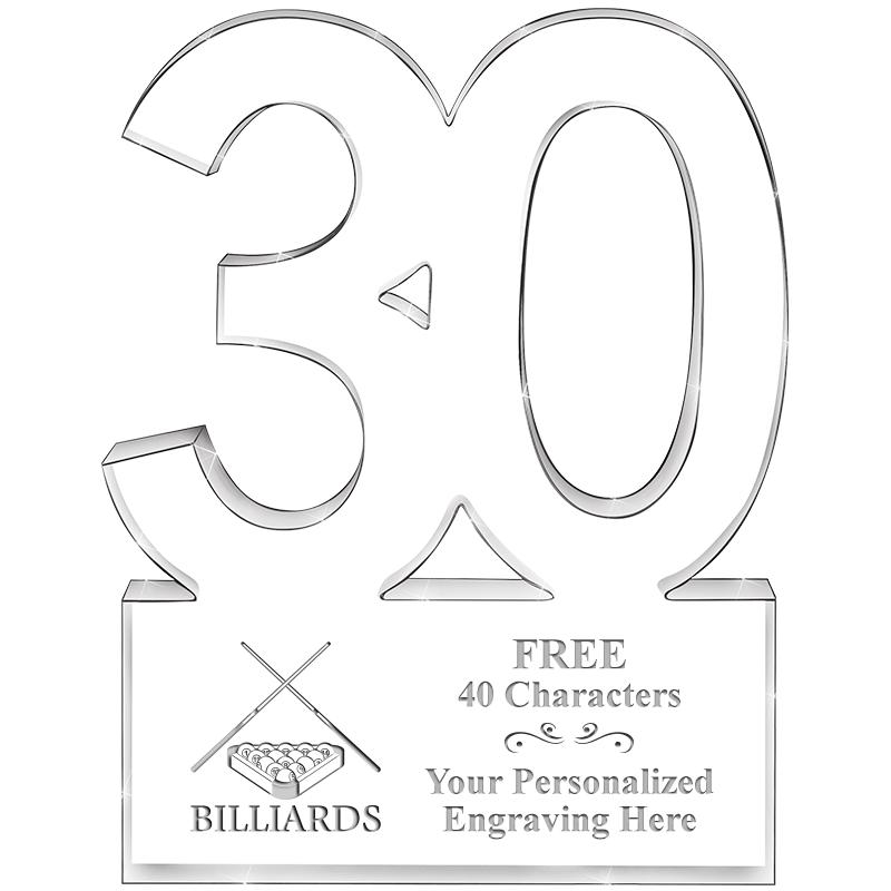 6" 30 YEARS OF SERVICE ACRYLIC