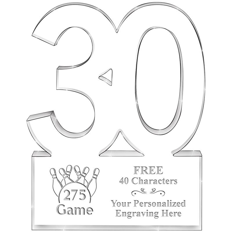 6" 30 YEARS OF SERVICE ACRYLIC