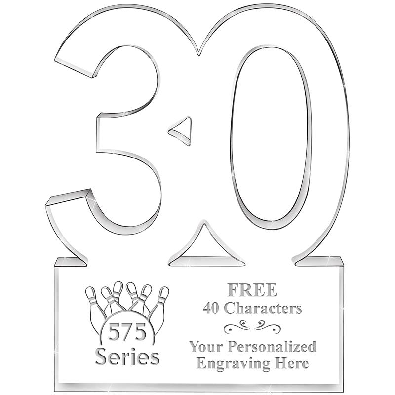 6" 30 YEARS OF SERVICE ACRYLIC