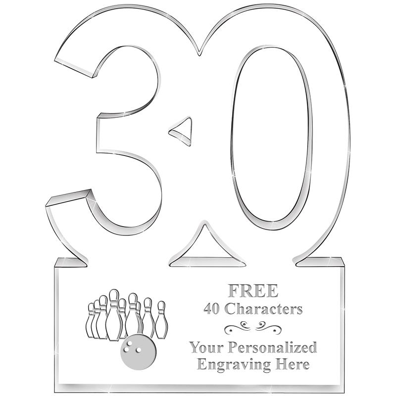 6" 30 YEARS OF SERVICE ACRYLIC