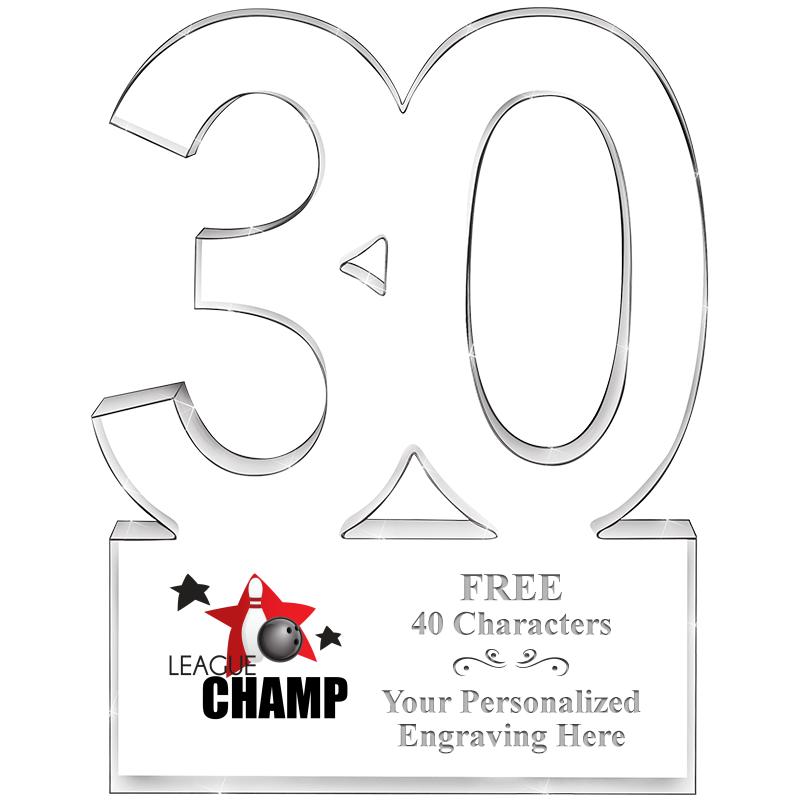 6" 30 YEARS OF SERVICE ACRYLIC