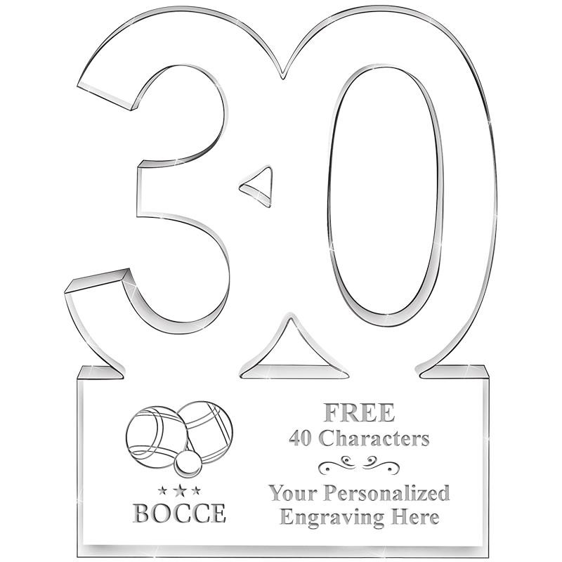 6" 30 YEARS OF SERVICE ACRYLIC